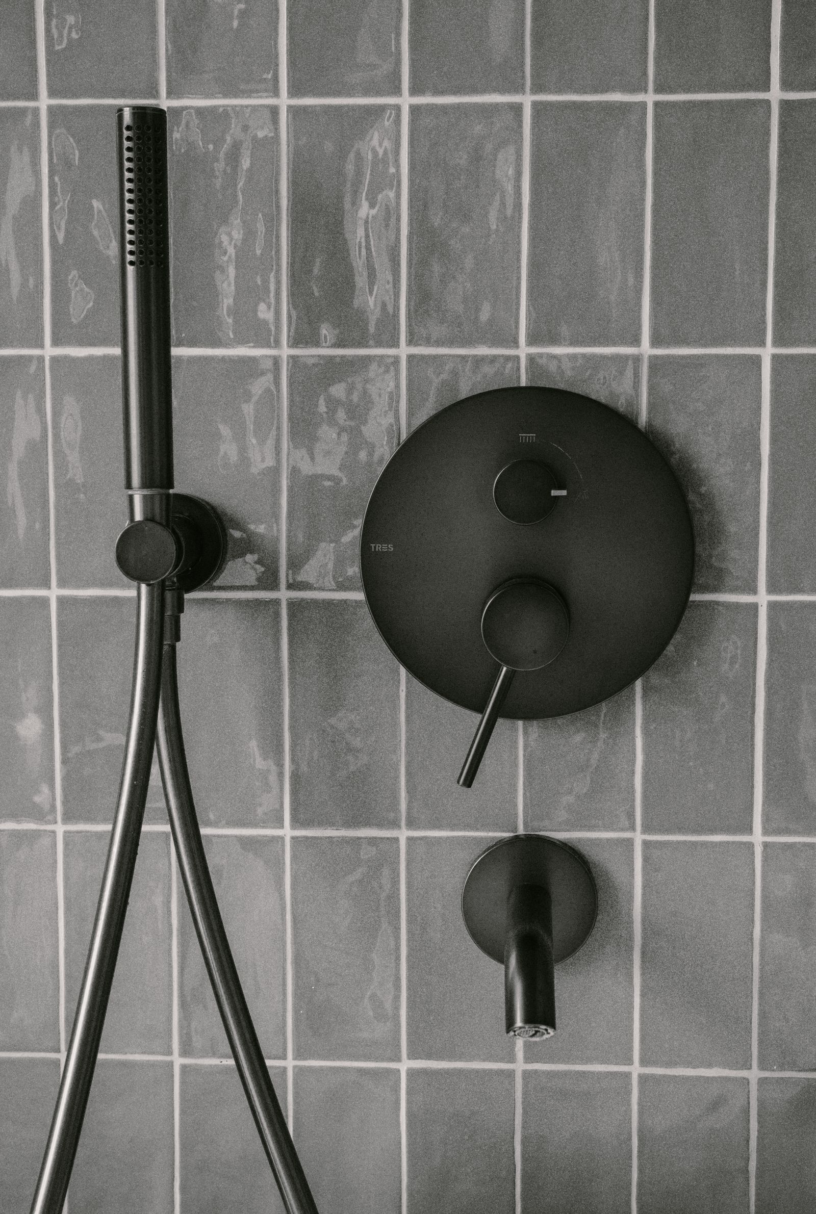 Matte Black Tile Shower