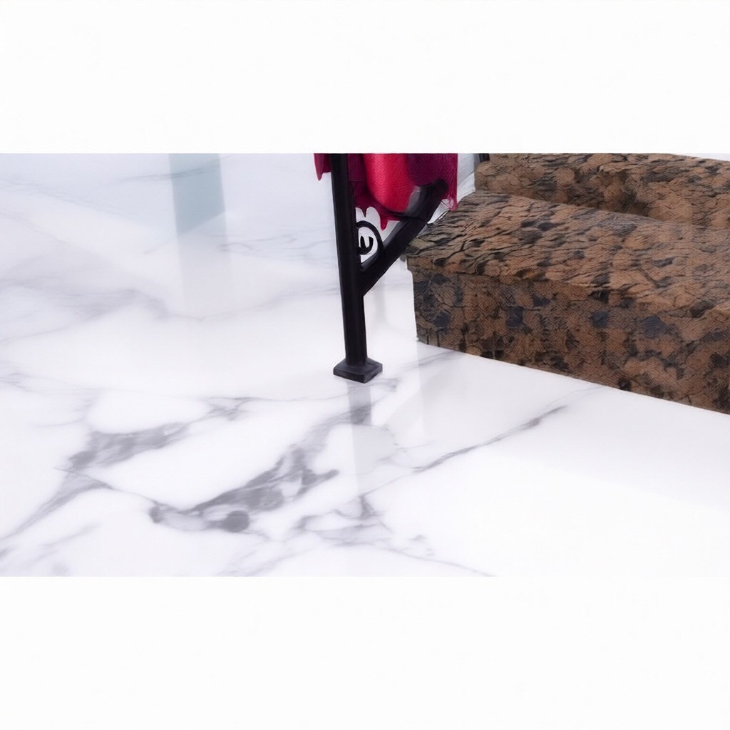 Polished White Marble Flooring Slab, Grey Veined Architectural Stone